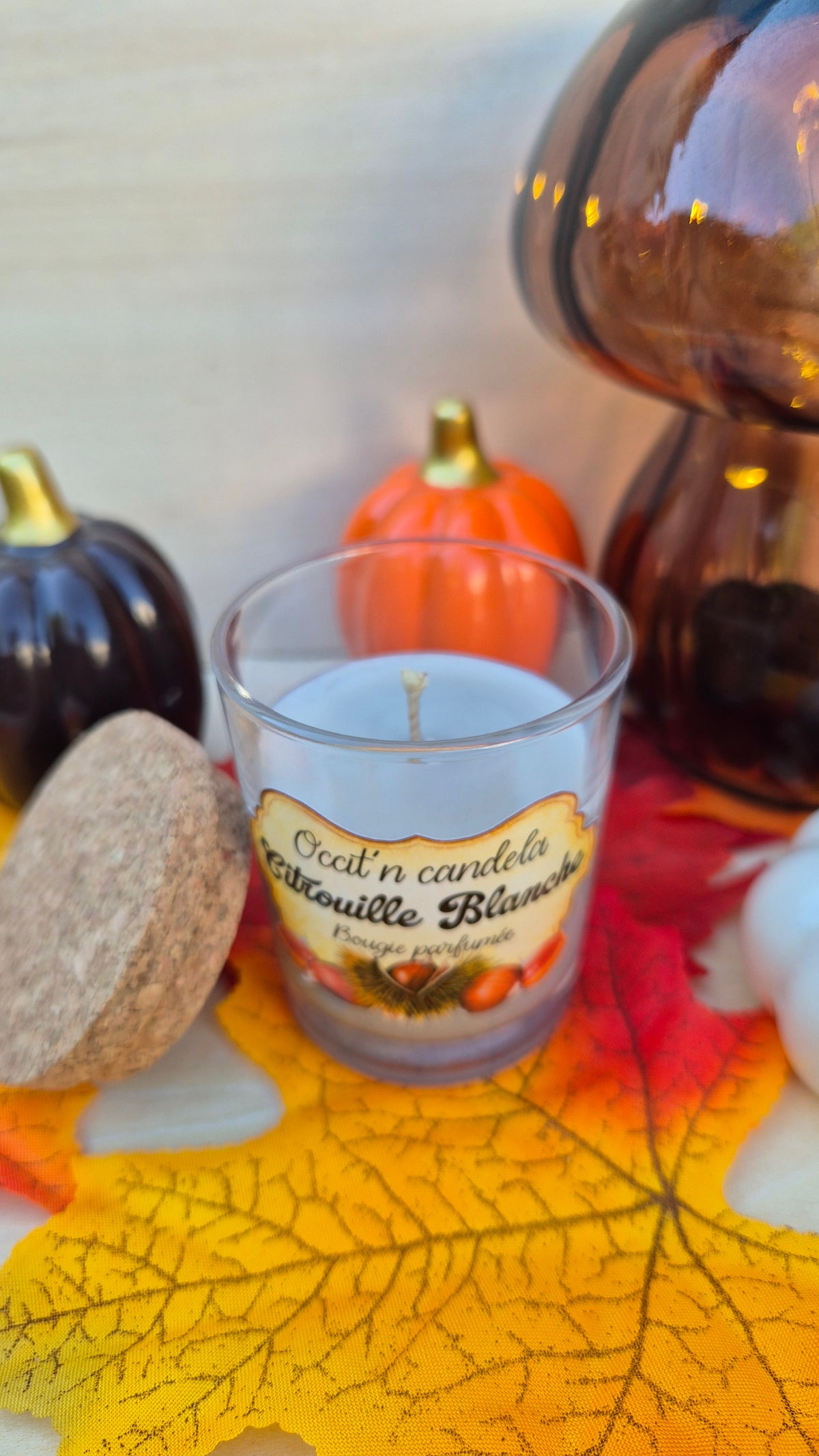 Petite candela Citrouille blanche
